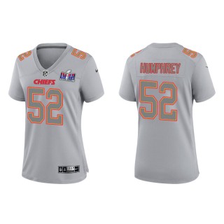 Women's Chiefs Creed Humphrey Gray Super Bowl LVIII Atmosphere Fashion Game Jersey
