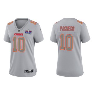Women's Chiefs Isiah Pacheco Gray Super Bowl LVIII Atmosphere Fashion Game Jersey