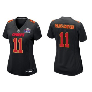 Women's Chiefs Marquez Valdes-Scantling Black Super Bowl LVIII Carbon Fashion Game Jersey