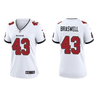 Women's Buccaneers Chris Braswell White Game Jersey