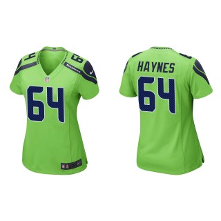 Women's Seahawks Christian Haynes Neon Green Game Jersey