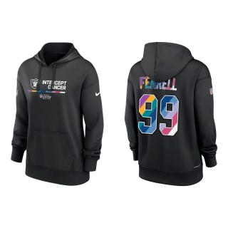 Women's Clelin Ferrell Las Vegas Raiders Black 2022 NFL Crucial Catch Therma Performance Pullover Hoodie