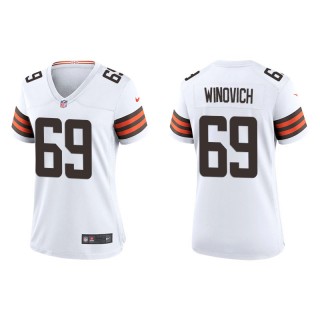 Women's Chase Winovich Browns White Game Jersey