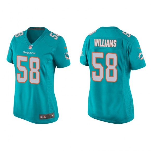 Women's Dolphins Connor Williams Aqua Game Jersey