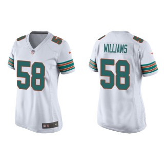 Women's Dolphins Connor Williams White Throwback Game Jersey