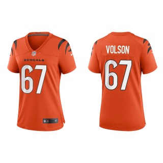 Women's Bengals Cordell Volson Orange 2022 NFL Draft Game Jersey
