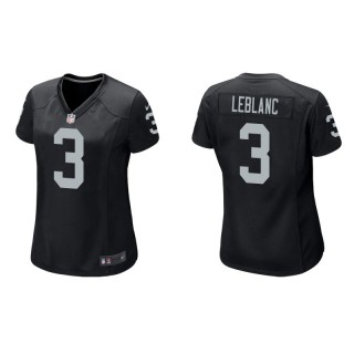 Women's Raiders Cre'Von LeBlanc Black Game Jersey