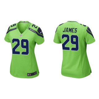 Women's Seahawks D.J. James Neon Green Game Jersey