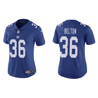 Women's Giants Dane Belton Royal 2022 NFL Draft Vapor Limited Jersey
