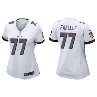 Women's Ravens Daniel Faalele White Game Jersey