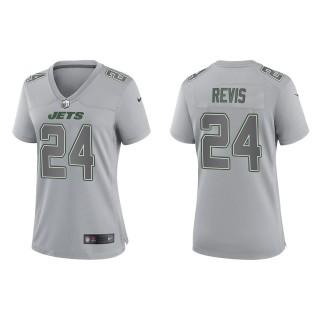 Women's New York Jets Darrelle Revis Gray Atmosphere Fashion Game Hall of Fame Jersey