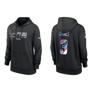 Women's Derwin James Los Angeles Chargers Black 2022 NFL Crucial Catch Therma Performance Pullover Hoodie