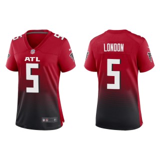 Women's Falcons Drake London Red 2022 NFL Draft Alternate Game Jersey