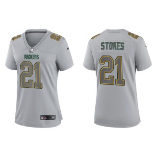 Women's Eric Stokes Green Bay Packers Gray Atmosphere Fashion Game Jersey