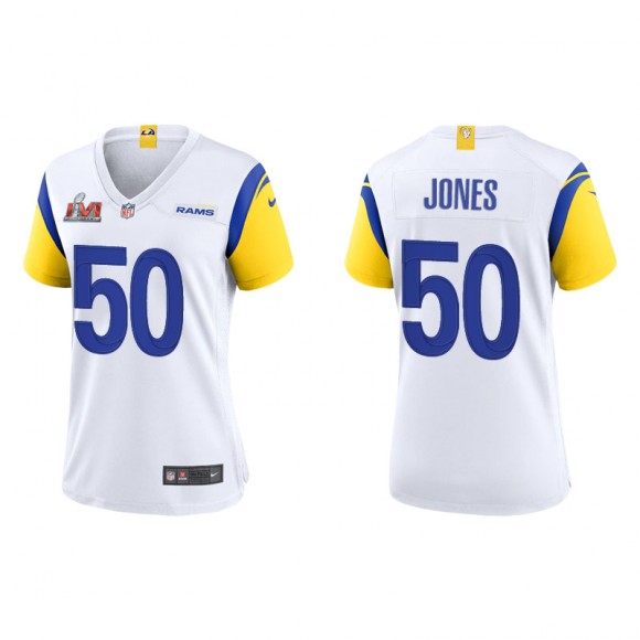 Women's Super Bowl LVI Ernest Jones Rams White Game Jersey