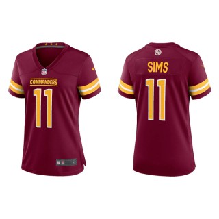 Women's Cam Sims Commanders Burgundy Game  Jersey