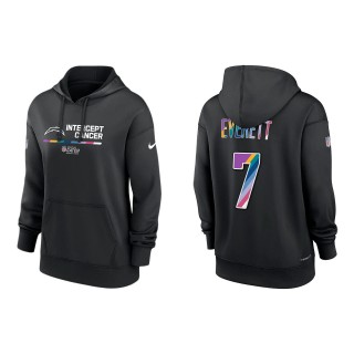 Women's Gerald Everett Los Angeles Chargers Black 2022 NFL Crucial Catch Therma Performance Pullover Hoodie