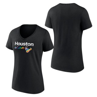 Women's Houston Texans Fanatics Branded Black City Pride Team V-Neck T-Shirt