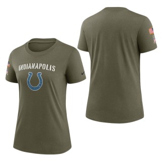 Women's Indianapolis Colts Olive 2022 Salute To Service Legend T-Shirt