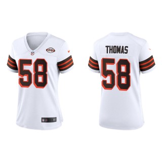 Women's Browns Isaiah Thomas White 1946 Collection Game Jersey