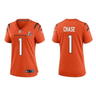 Women's Super Bowl LVI Ja'Marr Chase Bengals Orange Game Jersey