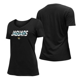 Women's Jacksonville Jaguars Black 2022 NFL Draft V-Neck T-Shirt