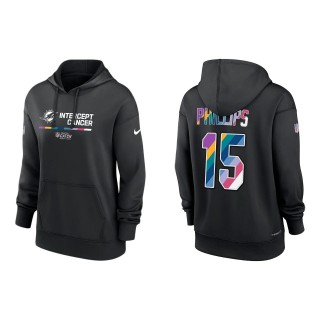 Women's Jaelan Phillips Miami Dolphins Black 2022 NFL Crucial Catch Therma Performance Pullover Hoodie