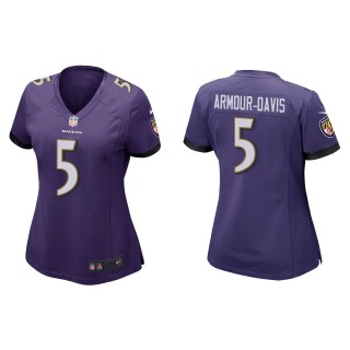 Women's Ravens Jalyn Armour-Davis Purple Game Jersey