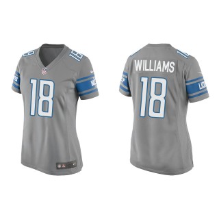 Women's Lions Jameson Williams Silver 2022 NFL Draft Game Jersey