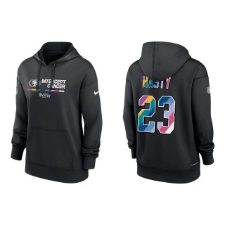 Women's JaMycal Hasty San Francisco 49ers Black 2022 NFL Crucial Catch Therma Performance Pullover Hoodie