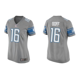 Women's Lions Jared Goff Silver Game Jersey