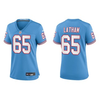 Women's Titans JC Latham Light Blue Oilers Throwback Game Jersey