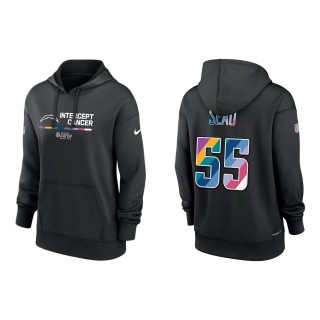 Women's Junior Seau Los Angeles Chargers Black 2022 NFL Crucial Catch Therma Performance Pullover Hoodie