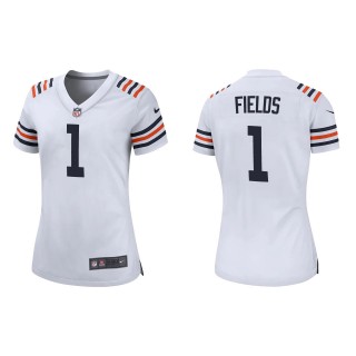 Women's Justin Fields Chicago Bears White Classic Game Jersey