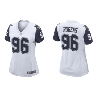 Women's Cowboys Justin Rogers White Alternate Game Jersey