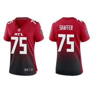 Women's Falcons Justin Shaffer Red 2022 NFL Draft Alternate Game Jersey