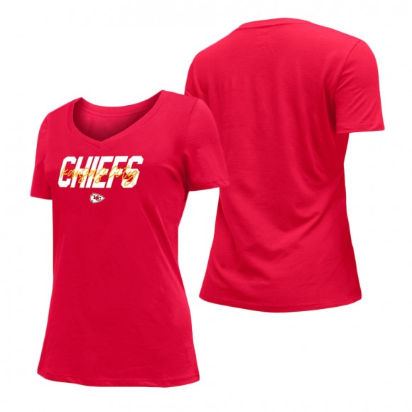 Women's Kansas City Chiefs Red 2022 NFL Draft V-Neck T-Shirt