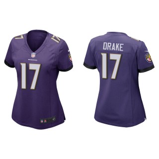 Women's Baltimore Ravens Kenyan Drake Purple Game Jersey