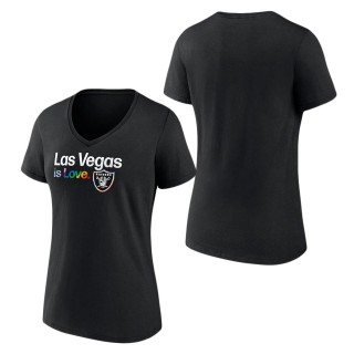 Women's Las Vegas Raiders Fanatics Branded Black City Pride Team V-Neck T-Shirt