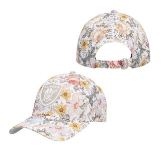 Women's Las Vegas Raiders Cream Bloom 9TWENTY Adjustable Hat