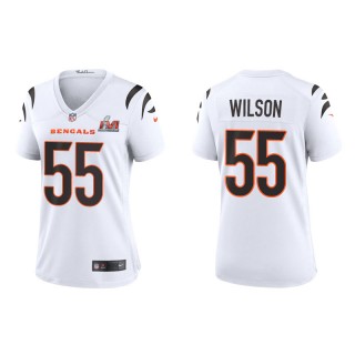 Women's Super Bowl LVI Logan Wilson Bengals White Game Jersey