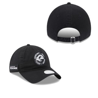 Women's Los Angeles Rams Black 2022 Inspire Change 9TWENTY Adjustable Hat