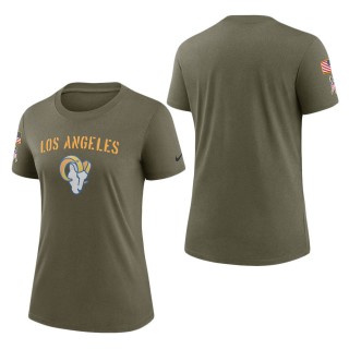 Women's Los Angeles Rams Olive 2022 Salute To Service Legend T-Shirt