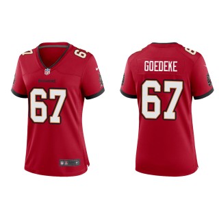 Women's Buccaneers Luke Goedeke Red 2022 NFL Draft Game Jersey
