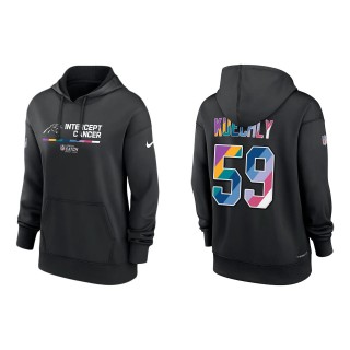 Women's Luke Kuechly Carolina Panthers Black 2022 NFL Crucial Catch Therma Performance Pullover Hoodie
