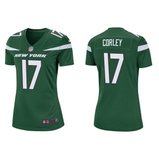 Women's Jets Malachi Corley Green Game Jersey