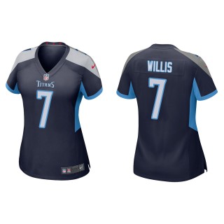 Women's Titans Malik Willis Navy 2022 NFL Draft Game Jersey