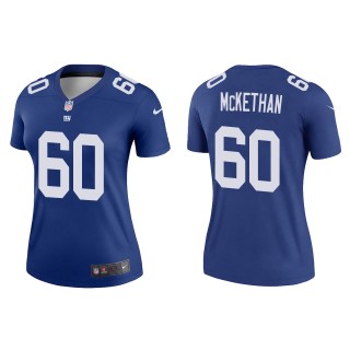 Women's Giants Marcus McKethan Royal 2022 NFL Draft Legend Jersey