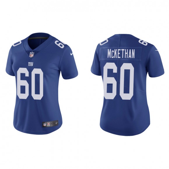 Women's Giants Marcus McKethan Royal 2022 NFL Draft Vapor Limited Jersey