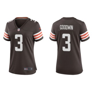 Women's Browns Marquise Goodwin Brown Game Jersey